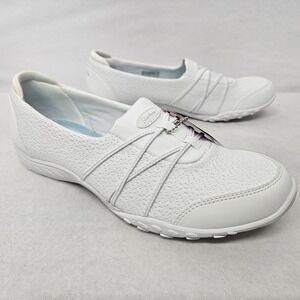 Skechers Breathe Easy - Harbor Hues Slip-on Shoes 100758 White Women's Size 9.5